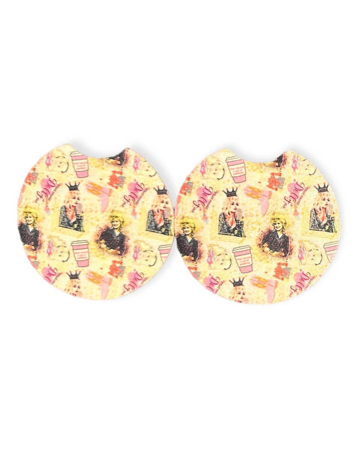 Dolly Parton Car Coasters - Neoprene Rubber