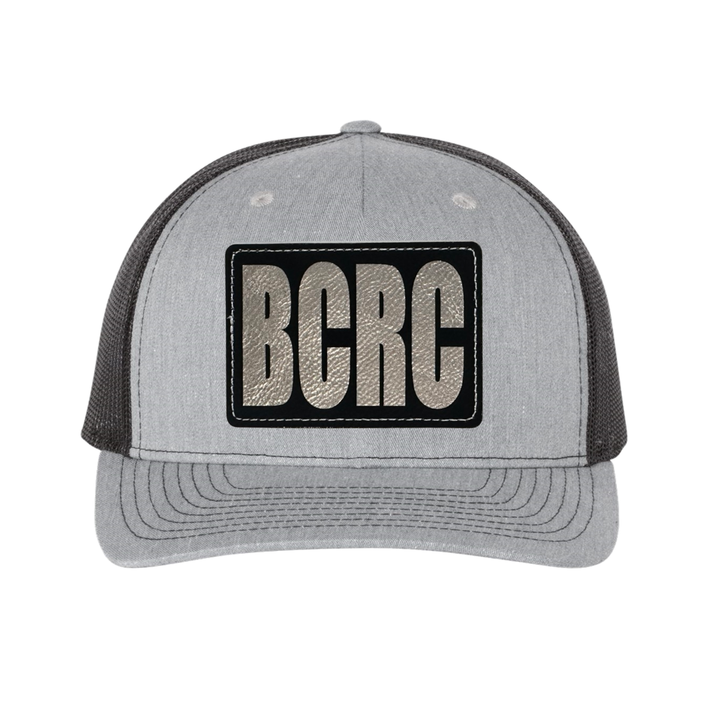BCRC Black/Silver Laser Engraved Patch on Heather Grey/Black Trucker Hat