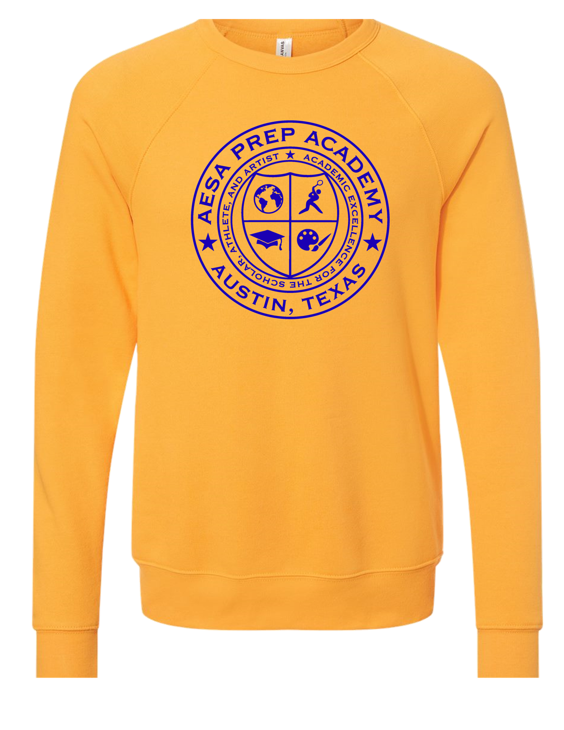 Gold w/Blue Logo Sponge Fleece Crewneck