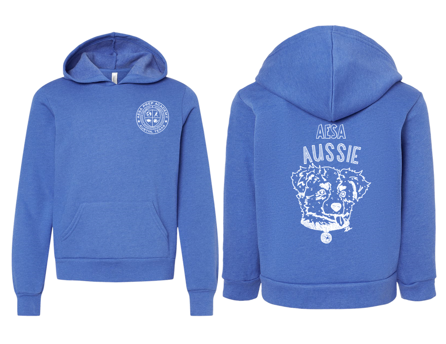 True Royal w/White Logo Sponge Fleece Hoodie