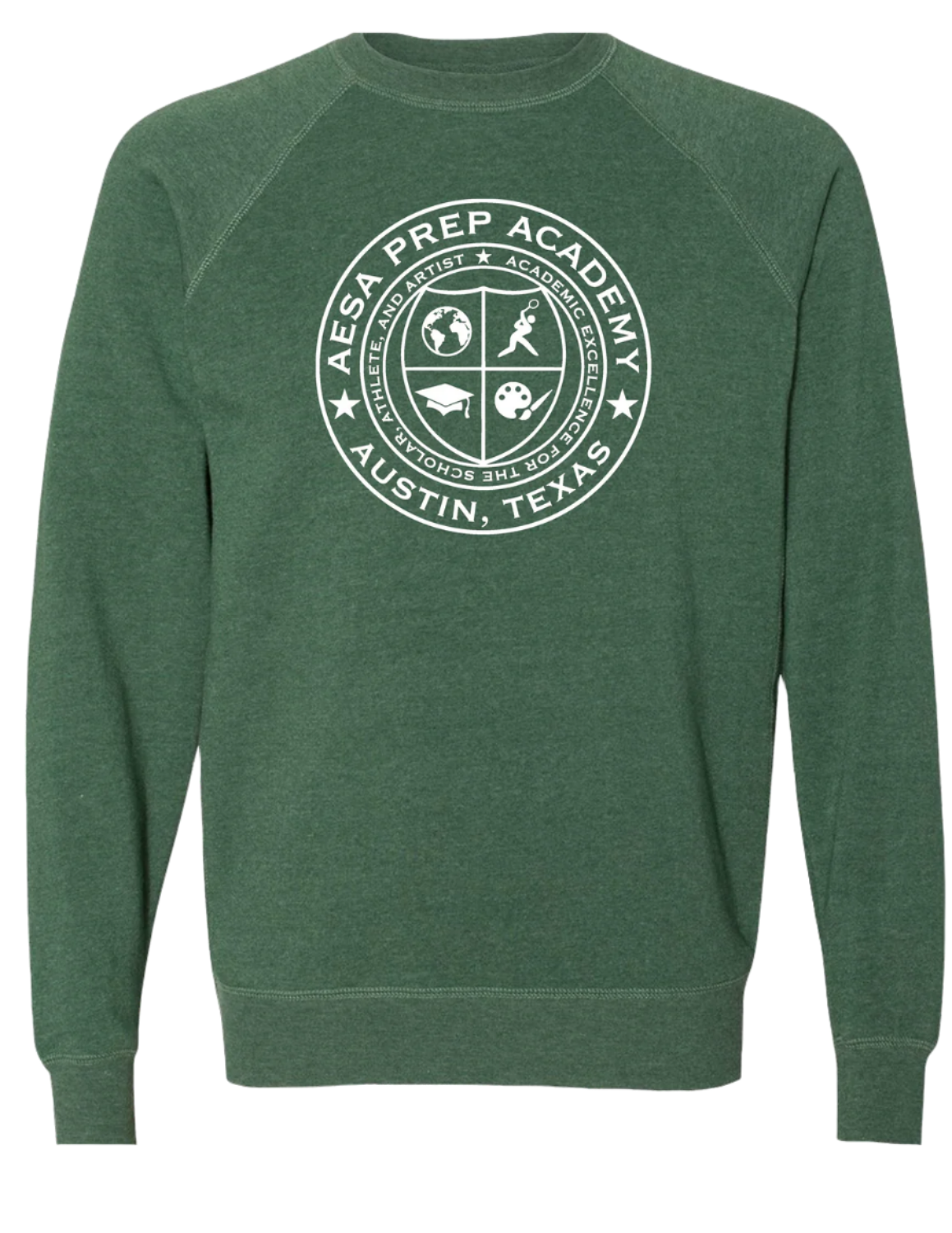 Moss w/White Logo Special Blend Raglan Crewneck