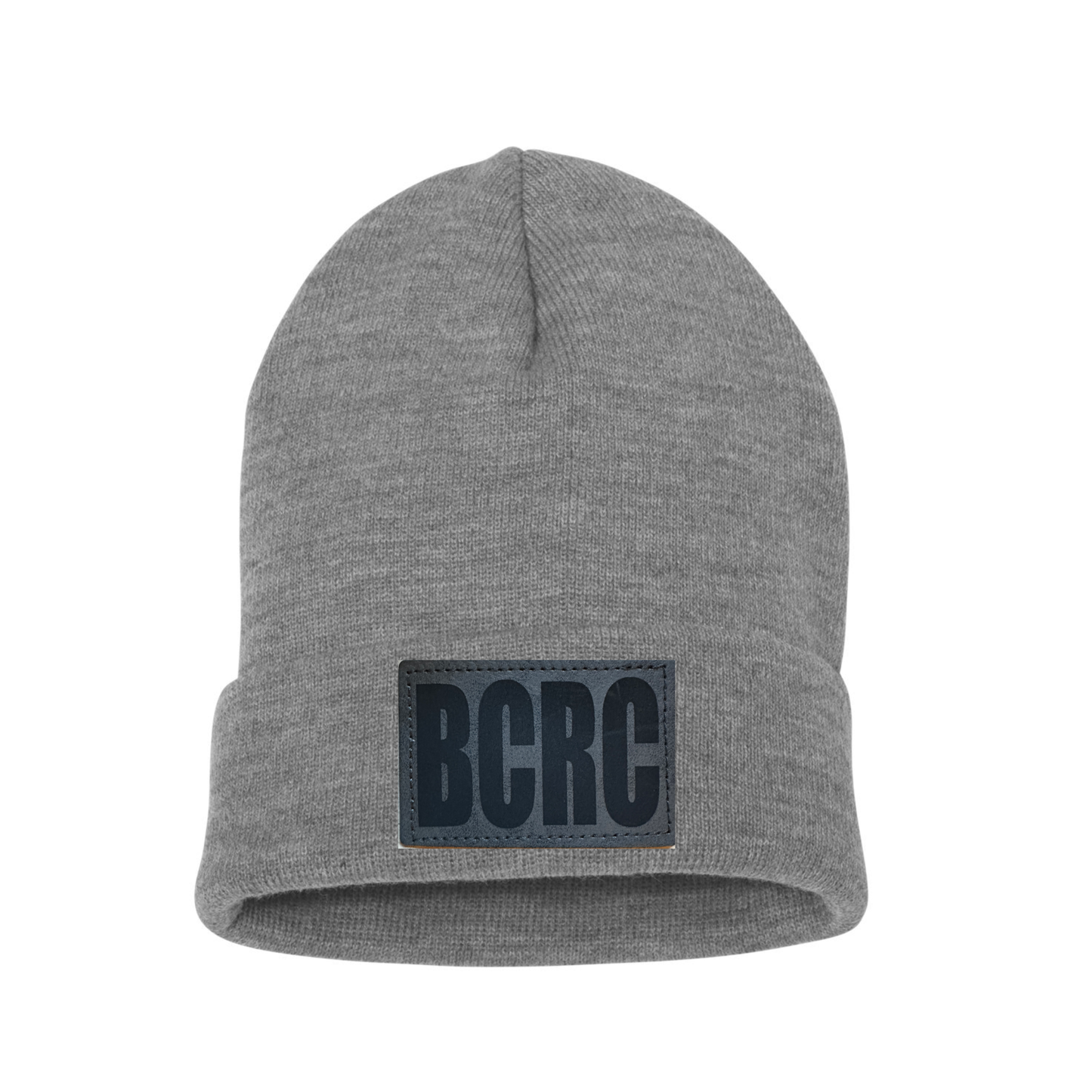 Grey / Black Engraved Patch on Grey Beanie