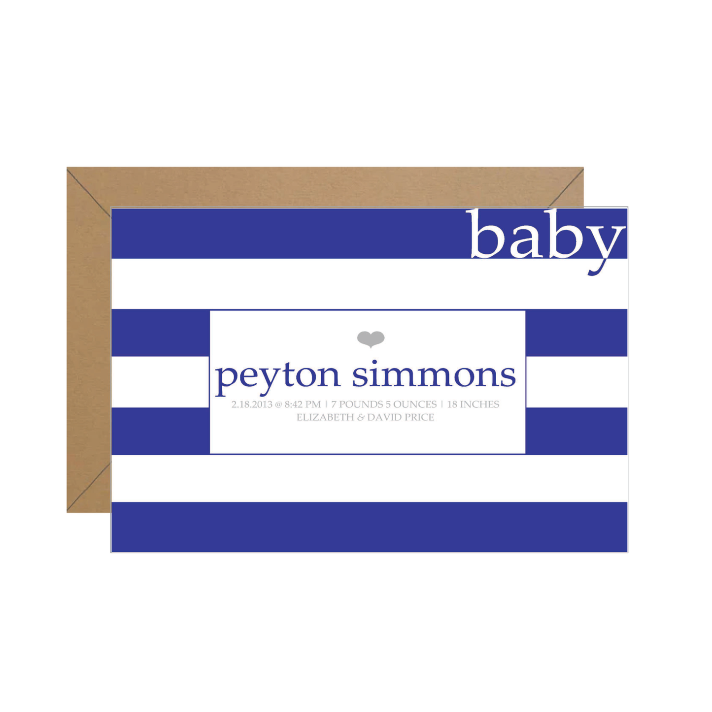 Stripes Baby Announcement