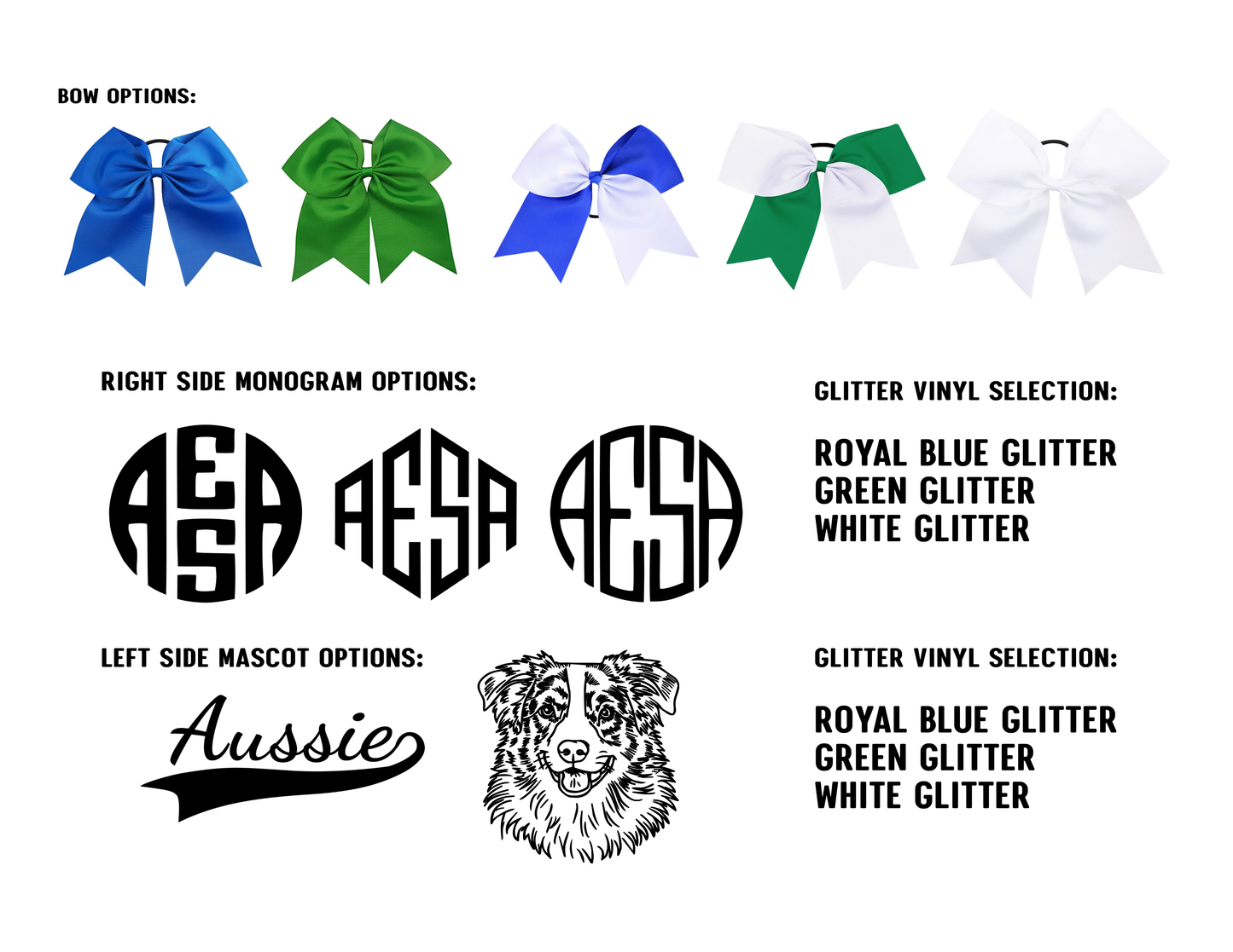 AESA Aussie Cheer Bow 8"