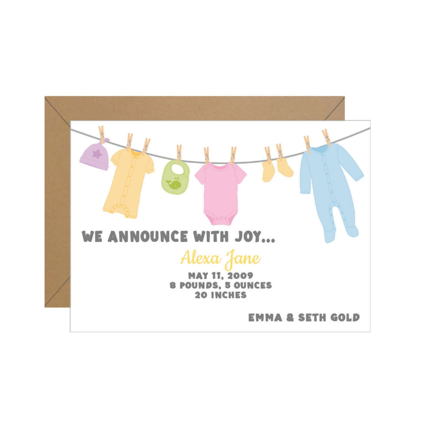 Clothesline Baby Announcement