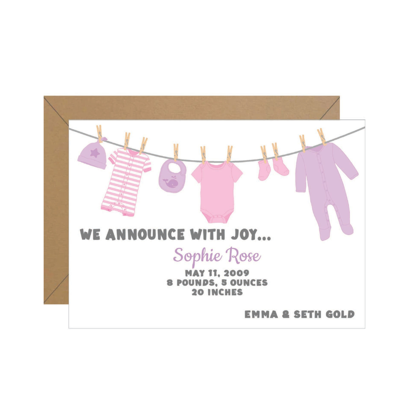 Clothesline Baby Announcement