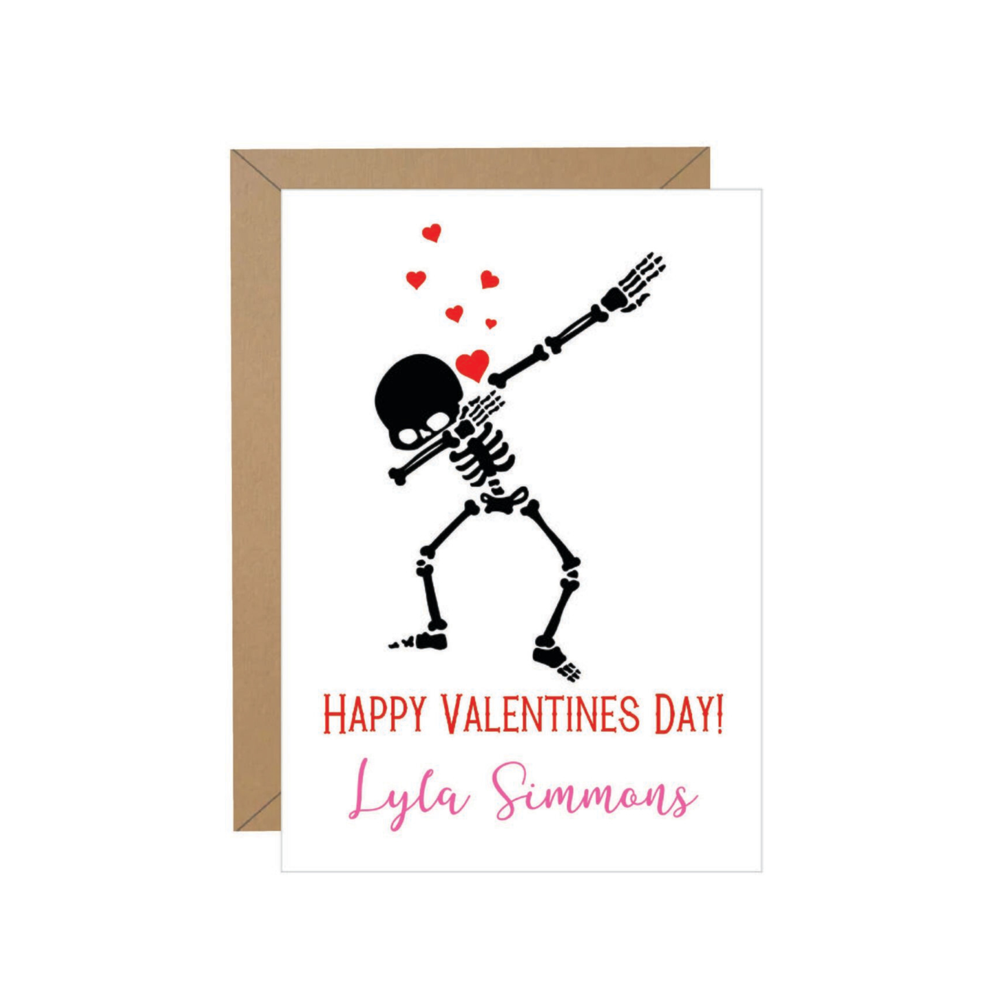 Dabbing Skeleton Valentine Note