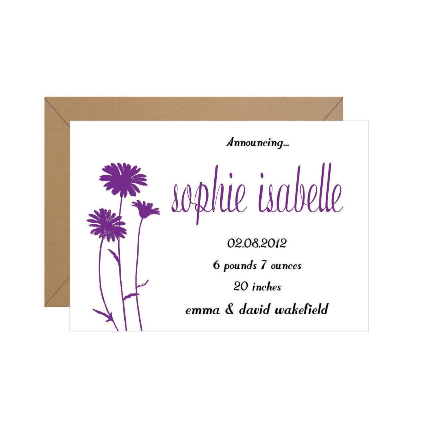 Flower Baby Announcement