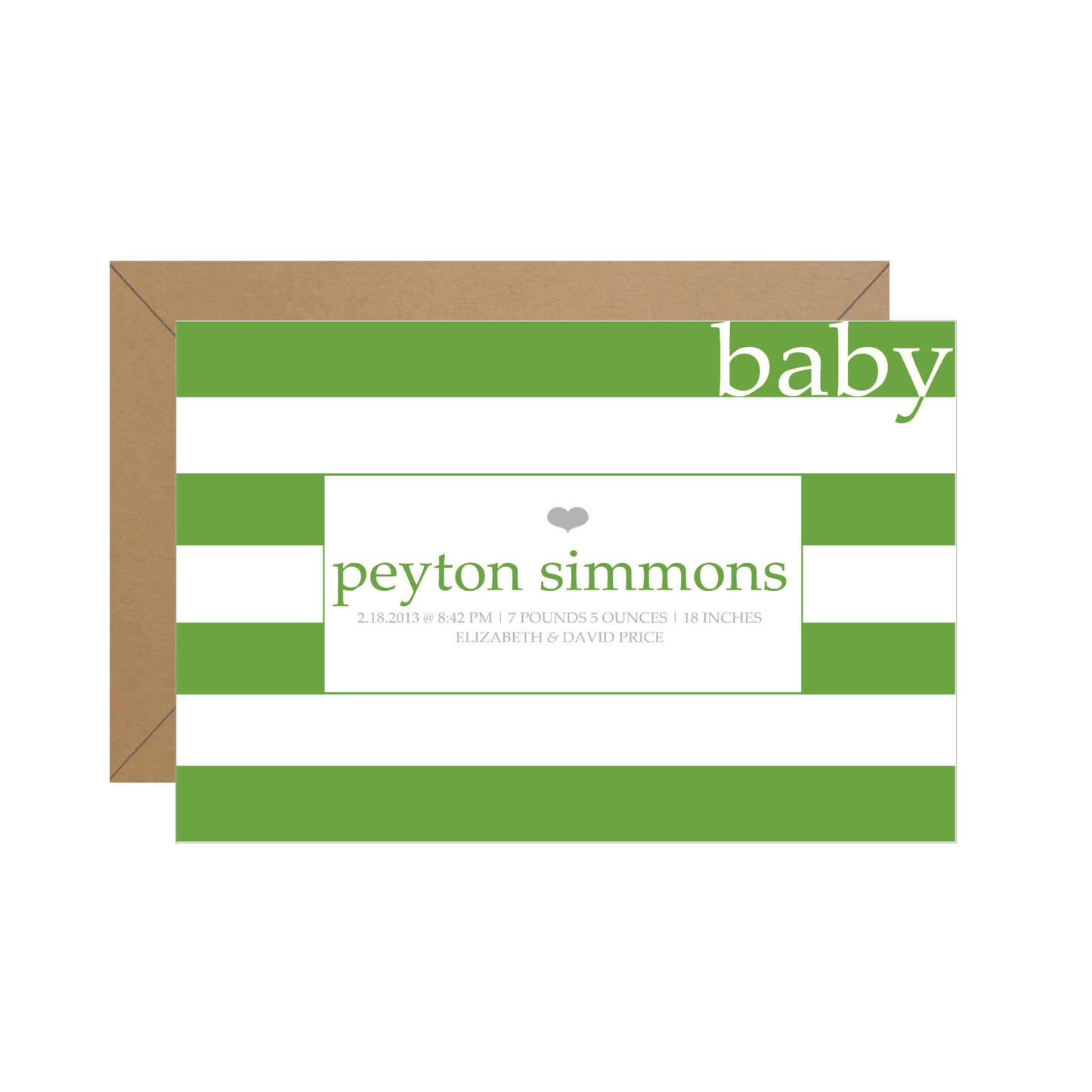 Stripes Baby Announcement