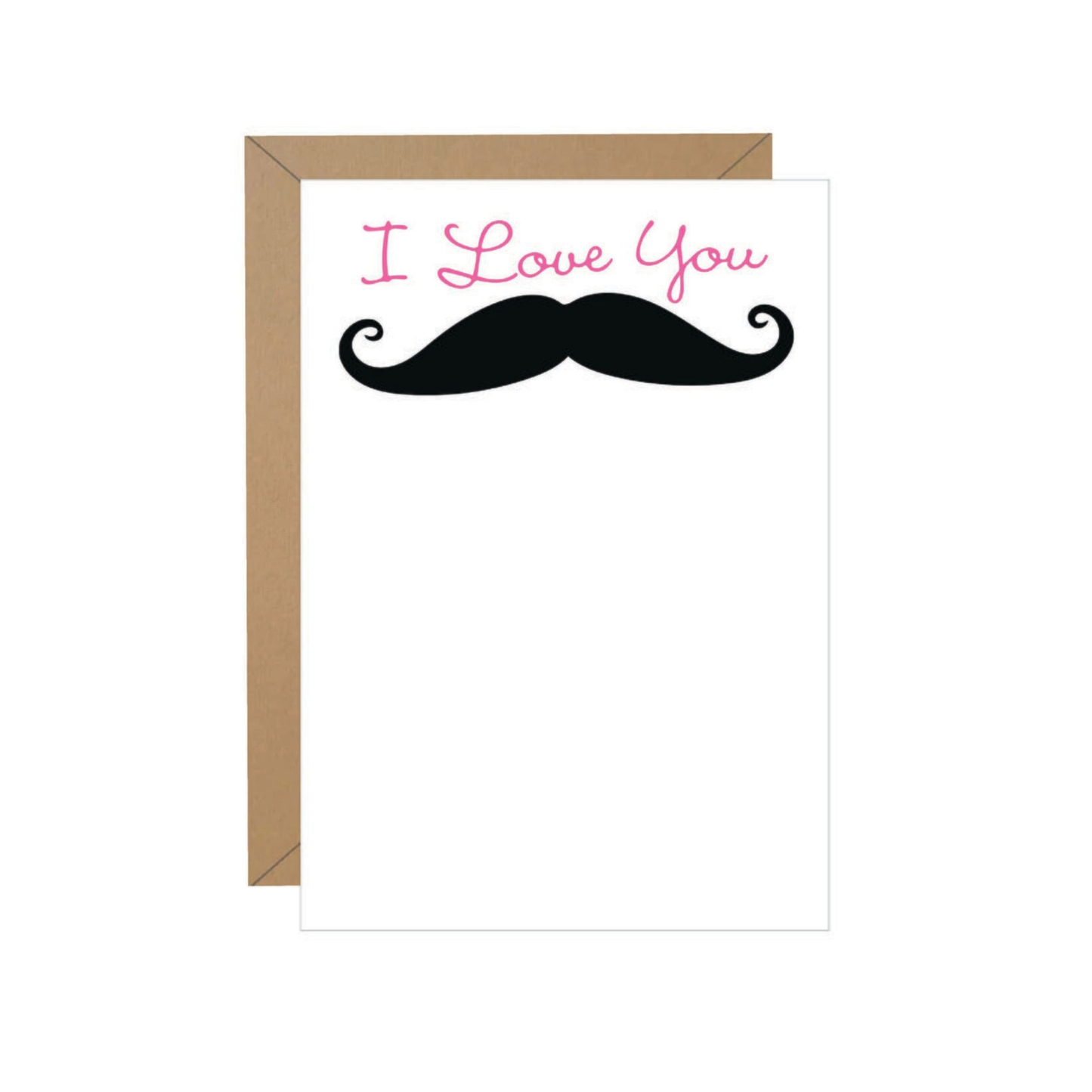 I Love You Mustache Note