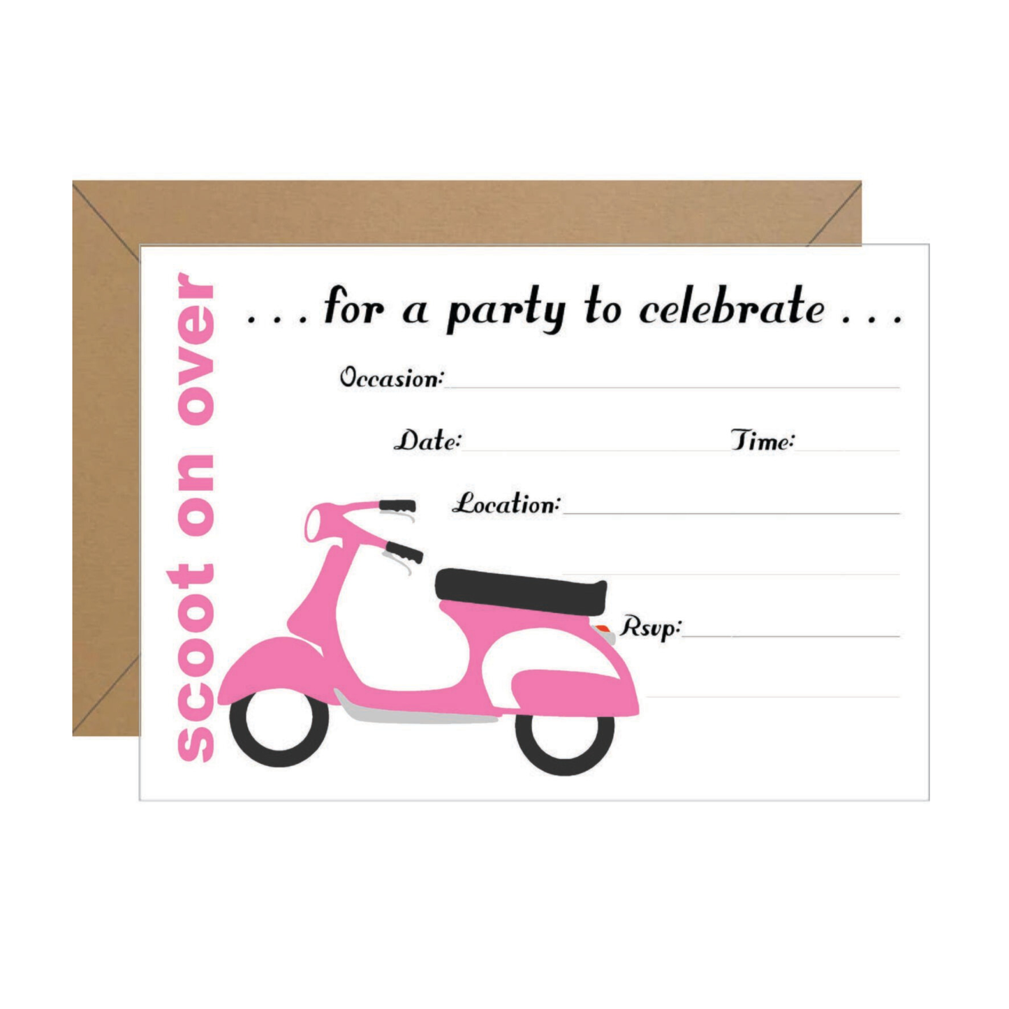 "Scoot on Over" Fill In Invitation