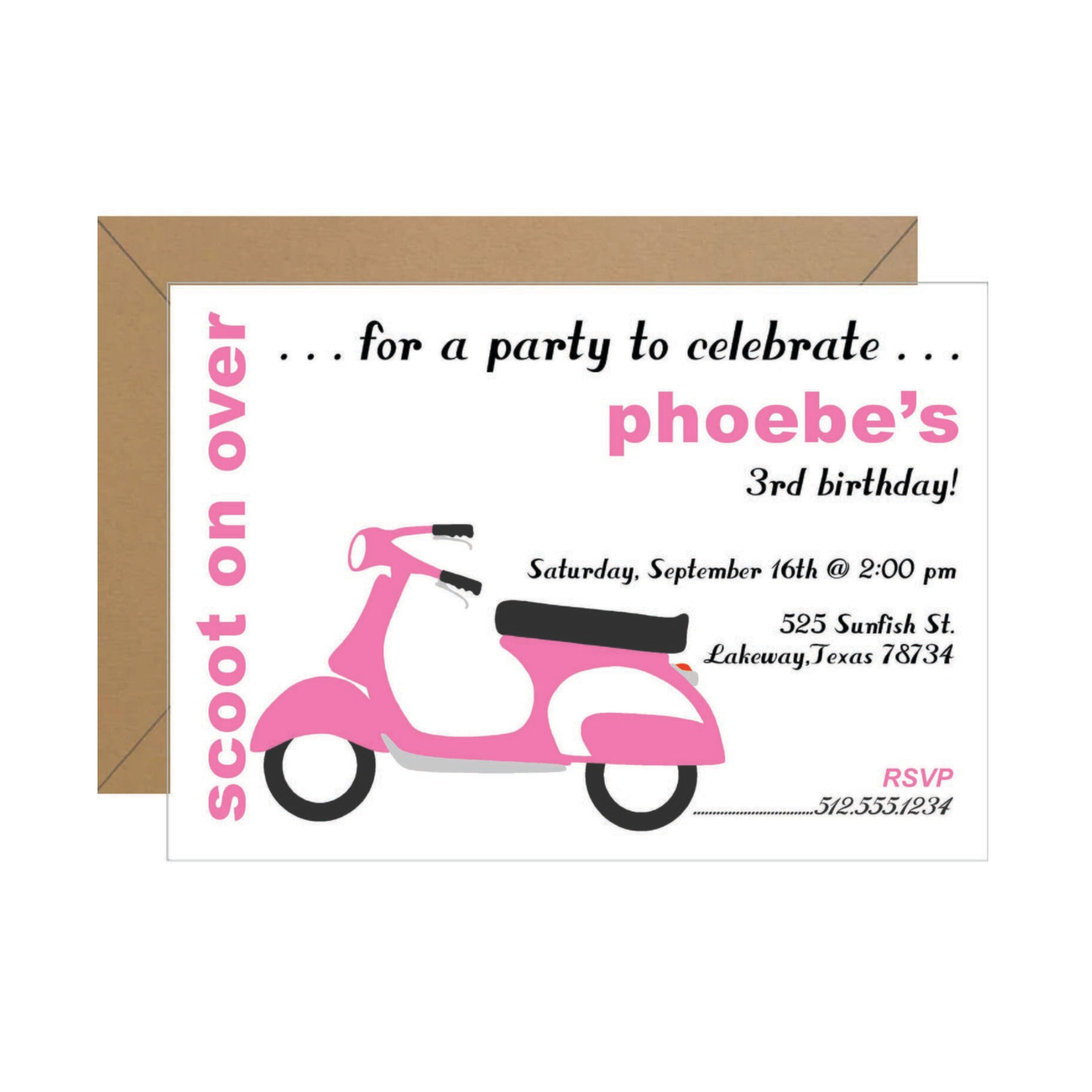 "Scoot on Over" Invitation