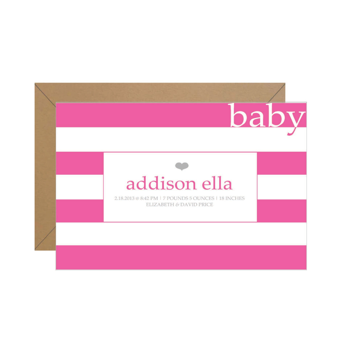 Stripes Baby Announcement