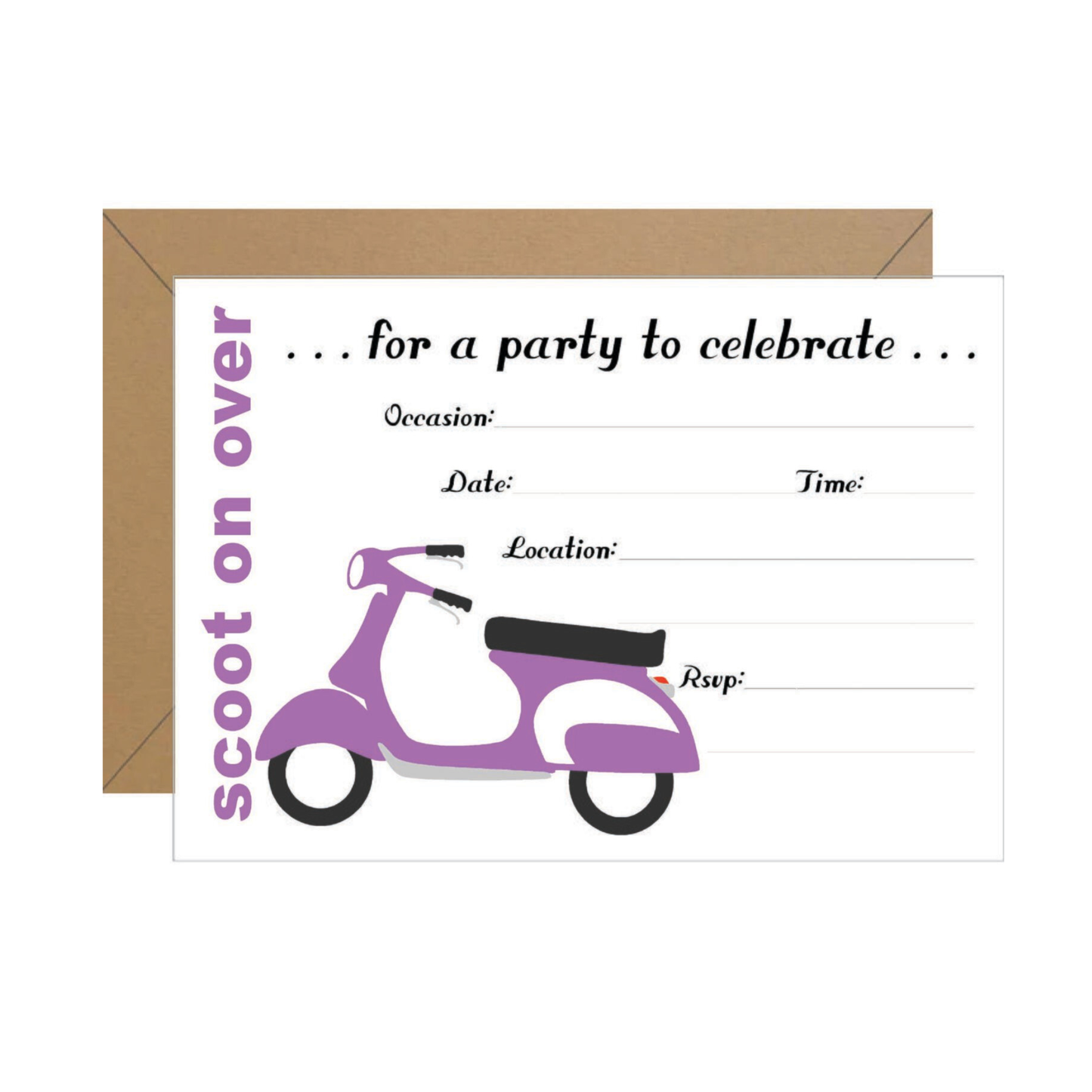 "Scoot on Over" Fill In Invitation