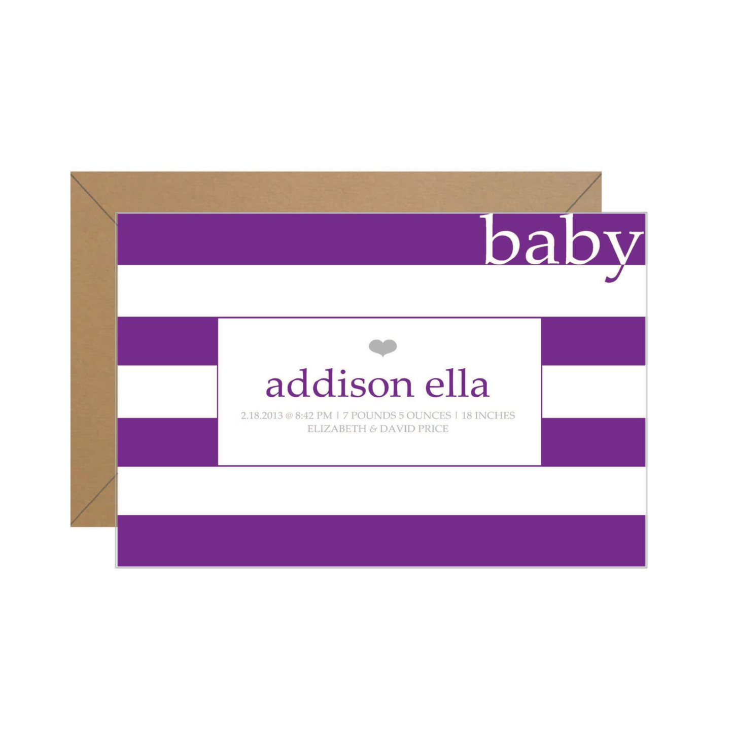 Stripes Baby Announcement