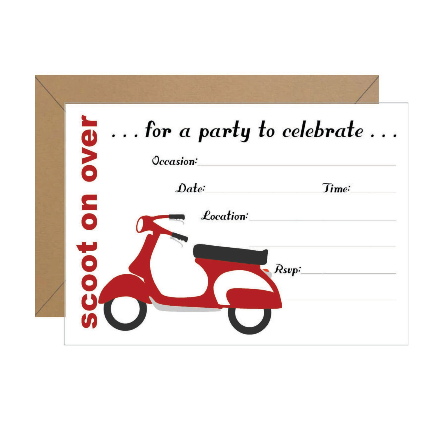 "Scoot on Over" Fill In Invitation