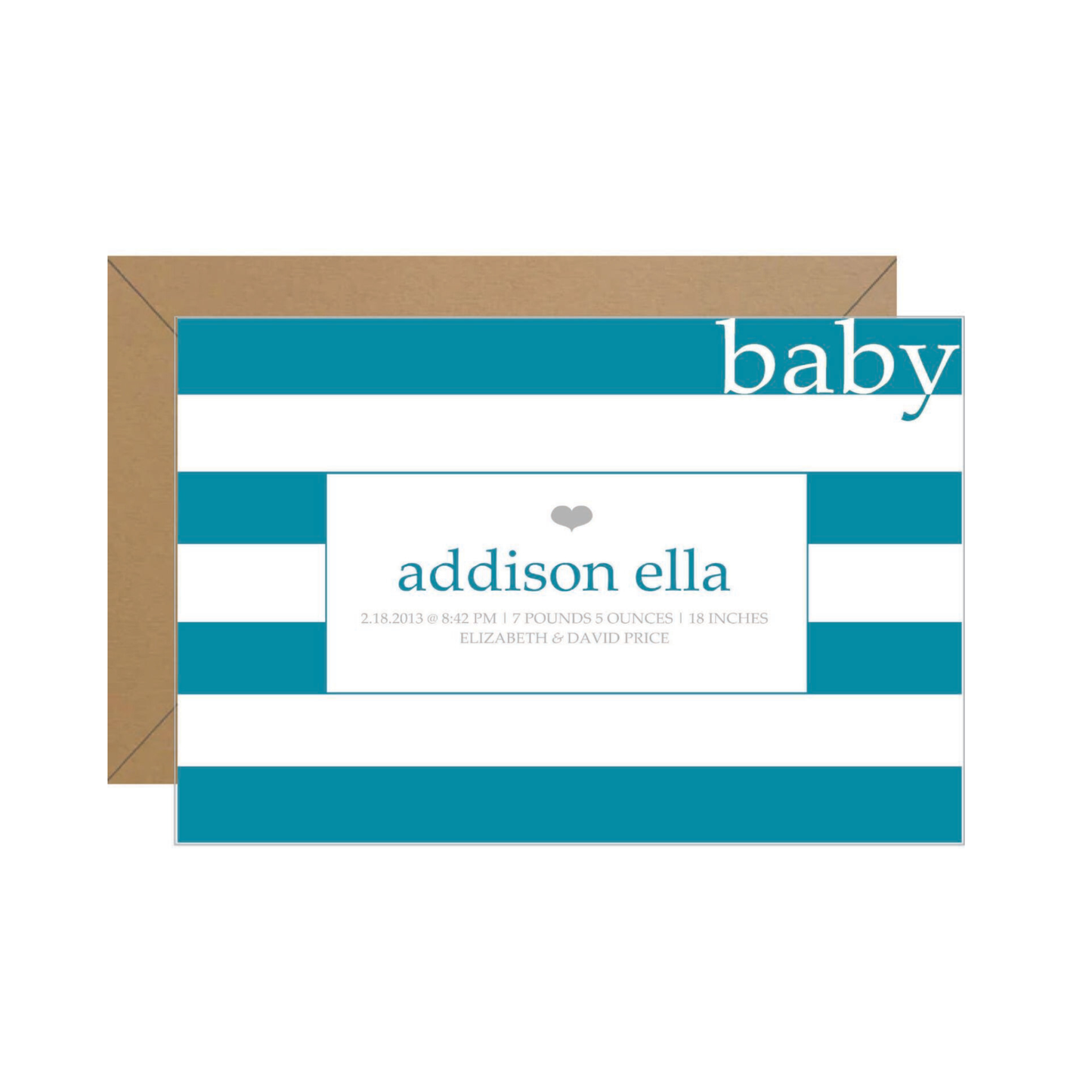 Stripes Baby Announcement