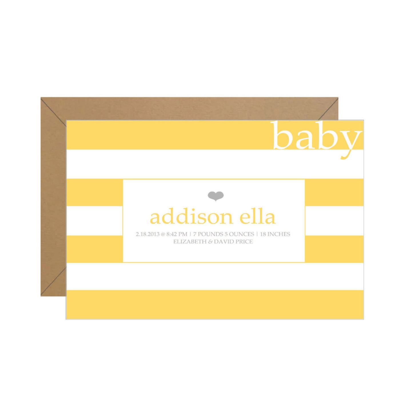 Stripes Baby Announcement