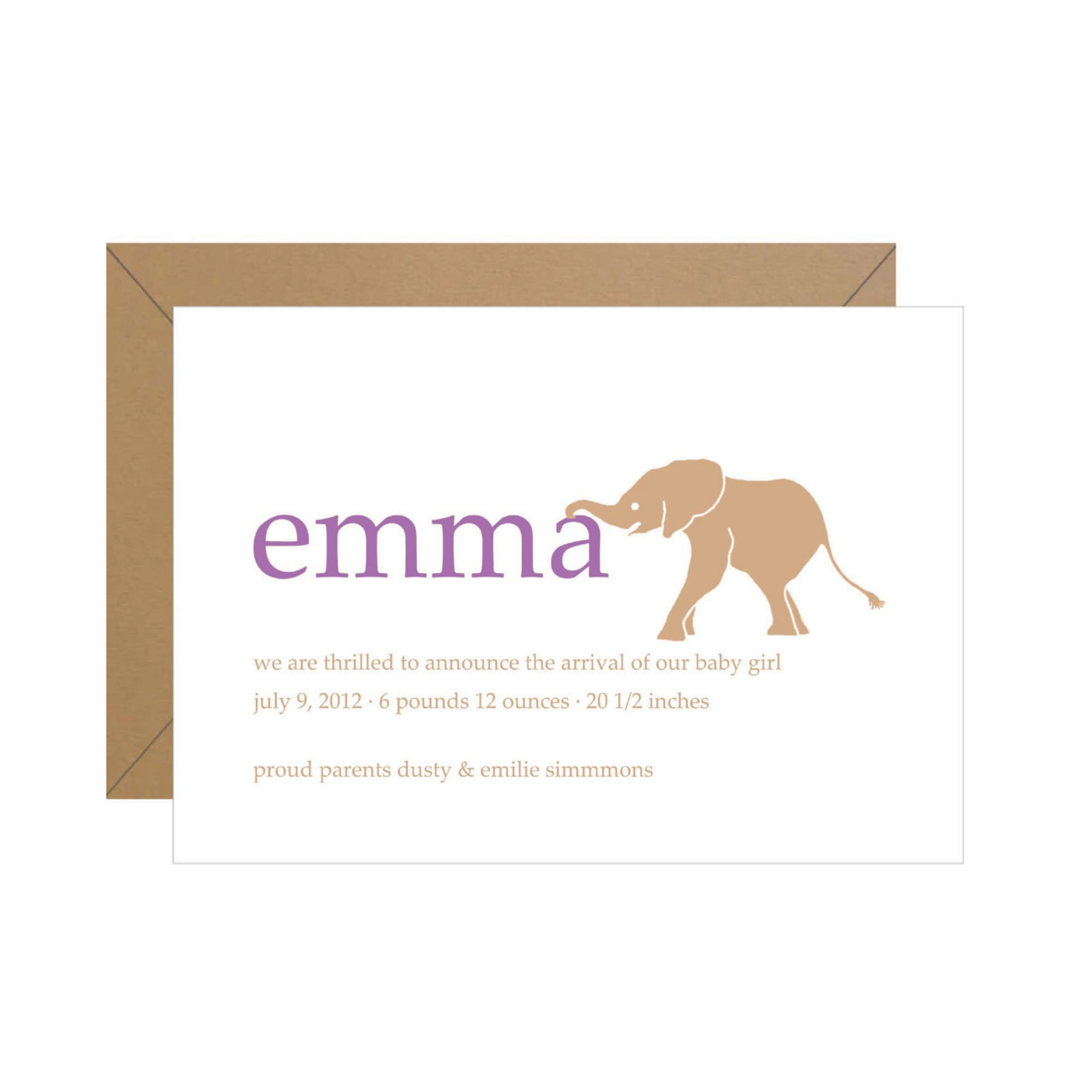 Elephant Baby Announcement