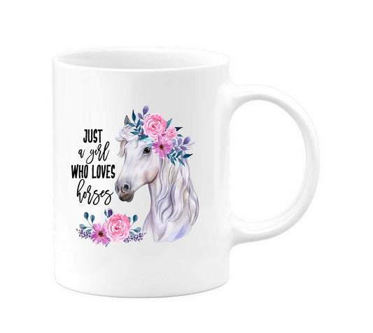 "Just a Girl who Loves Horses" 12oz Coffee Mug