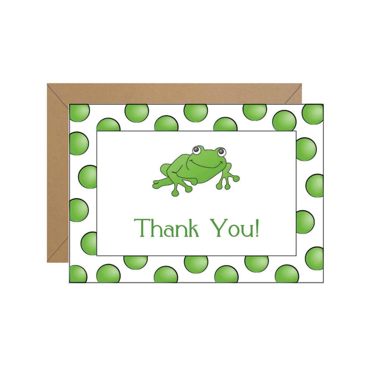 Frog Dots Folded Thank You