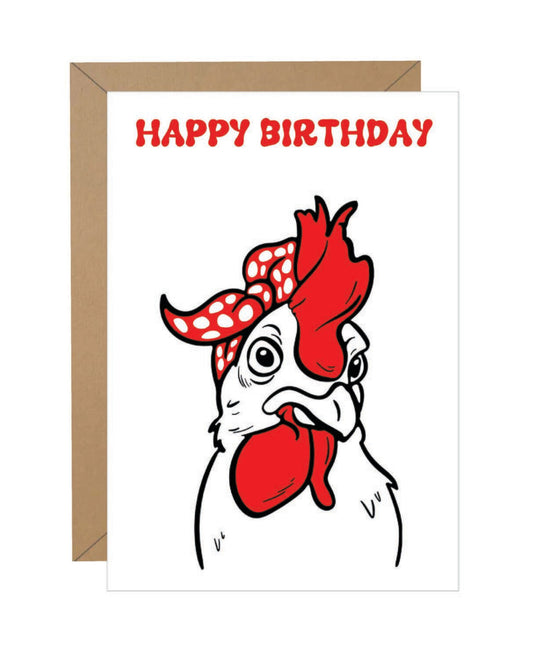 Chicken Red Bandana Birthday Note