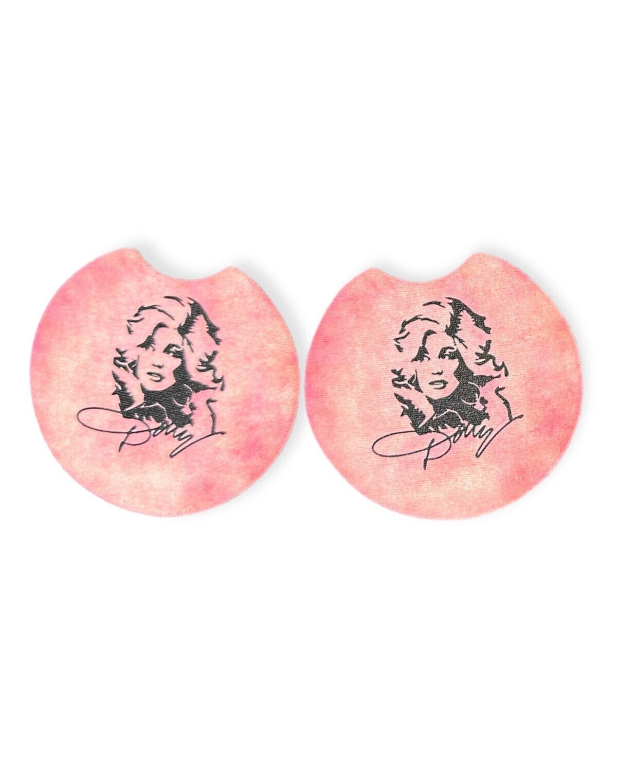 Dolly Parton Silhouette Car Coasters - Neoprene Rubber