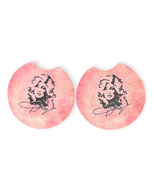 Dolly Parton Silhouette Car Coasters - Neoprene Rubber