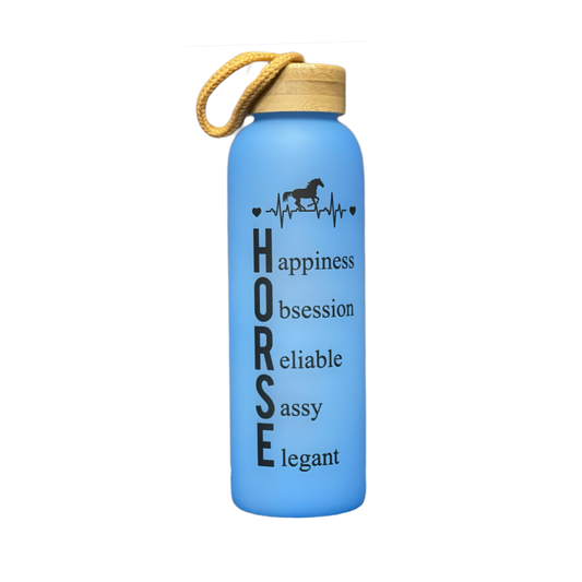 "HORSE Art" Frosted Glass Bottle