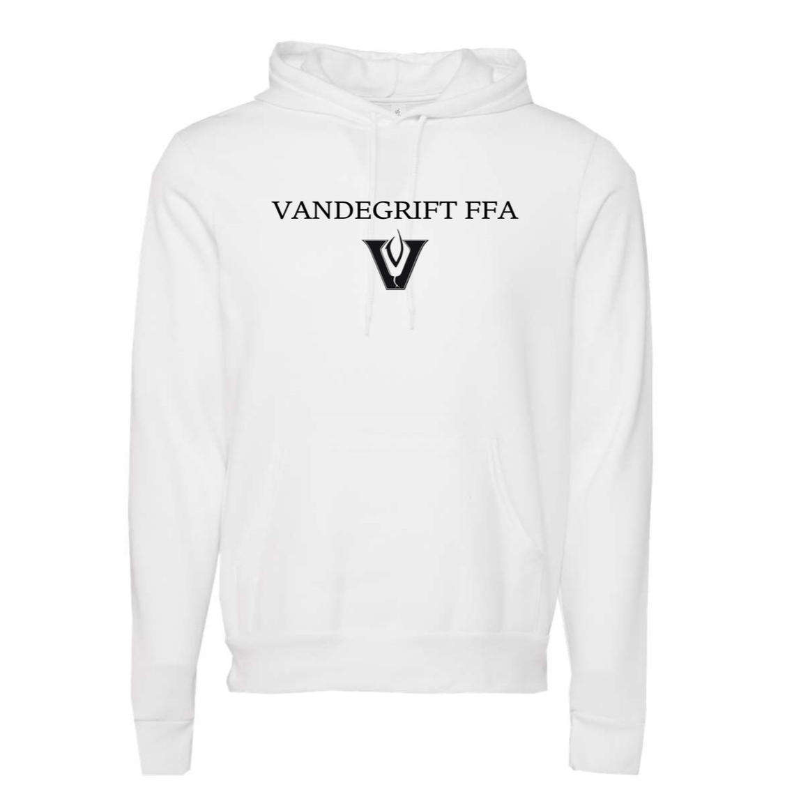 White w/ Black Logo Sponge Fleece - Hoodie