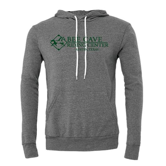 Deep Heather Grey w/Green Logo Sponge Fleece Hoodie