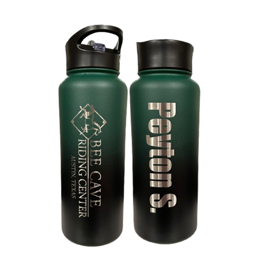 Gradient Green / Black 24 oz Stainless Steel Engraved Water Bottle
