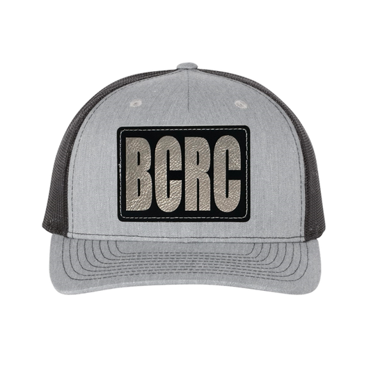 BCRC Black/Silver Laser Engraved Patch on Heather Grey/Black Trucker Hat