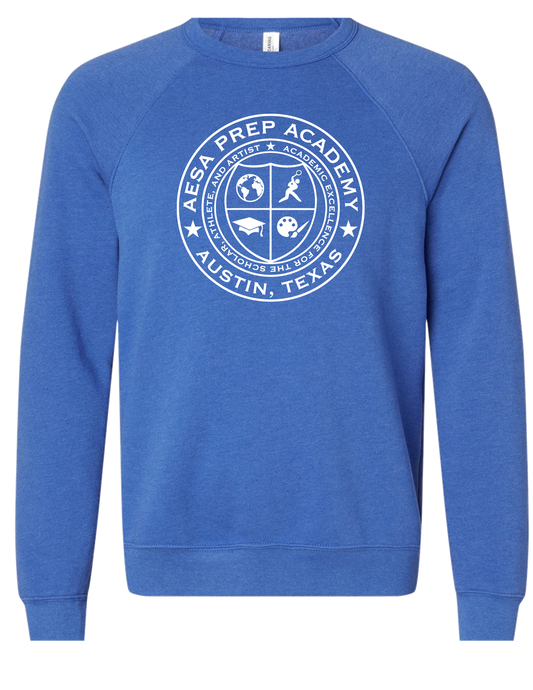 True Royal w/White Logo Sponge Fleece Crewneck