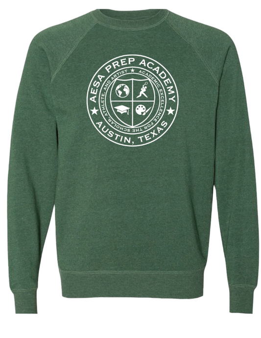 Moss w/White Logo Special Blend Raglan Crewneck