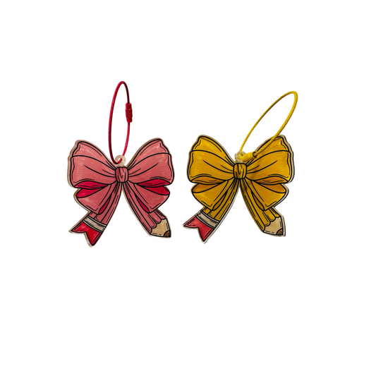 Pencil Bow Keychain / Bag Tag
