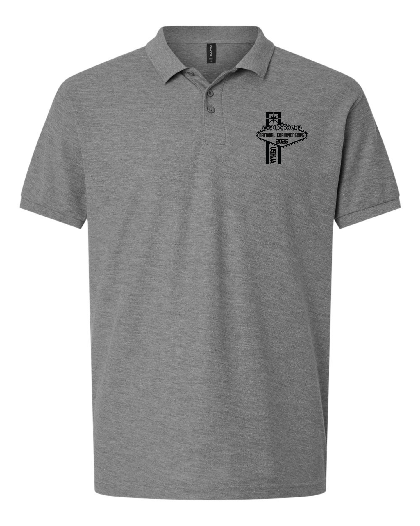 Grey w/Black Art Men's Pique Polo