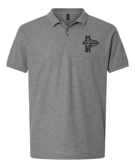 Grey w/Black Art Men's Pique Polo