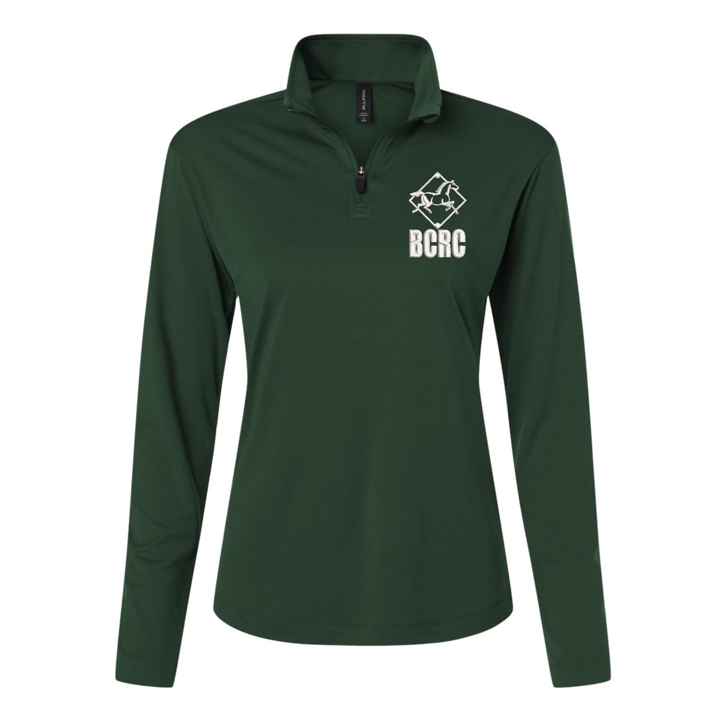 Women's Quarter-Zip Long Sleeve Pullover - Embroidery Left Chest