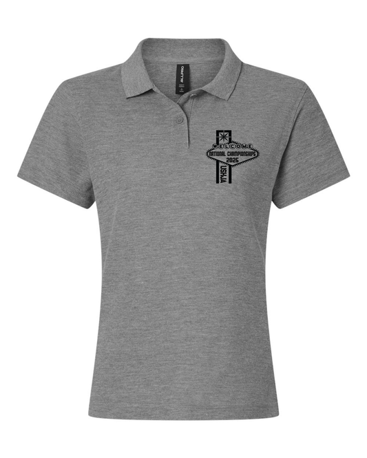 Grey w/Black Art Women's Pique Polo