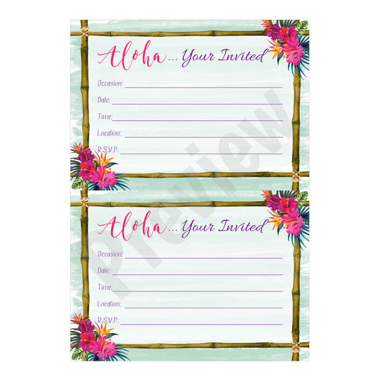 Aloha Birthday Invitation - Download