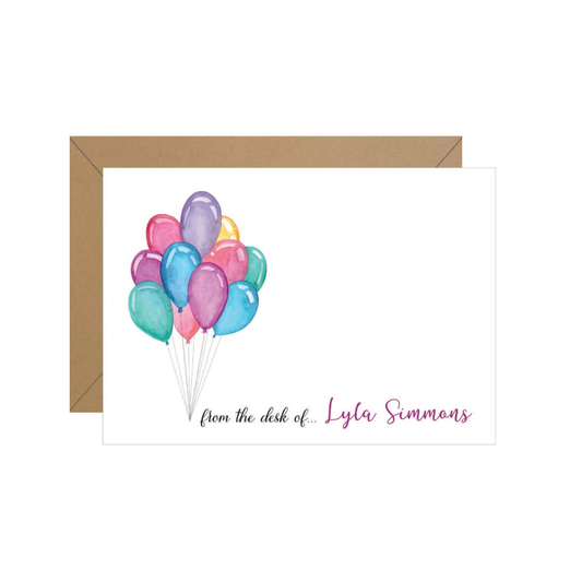 Balloons Personalized Note