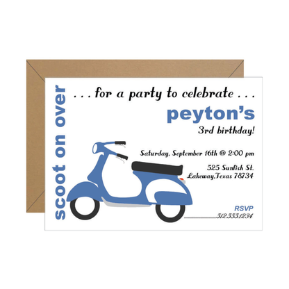 "Scoot on Over" Invitation