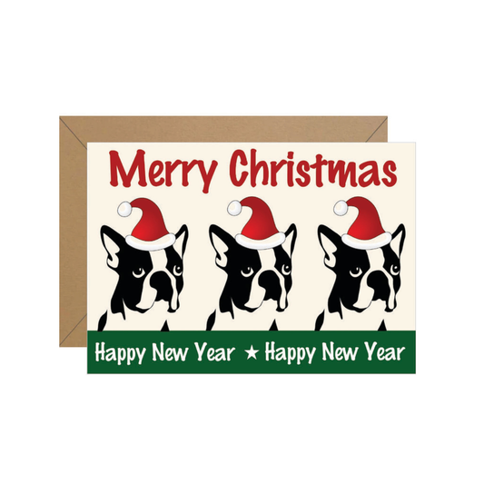 Boston Terrier Christmas Note