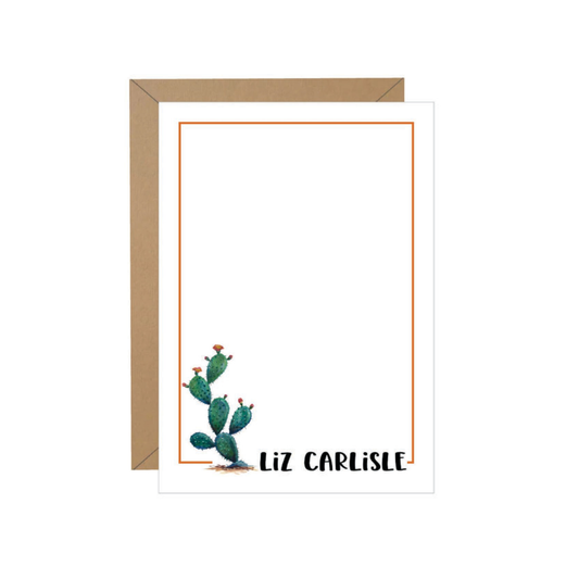 Flowering Cactus Personalized Note