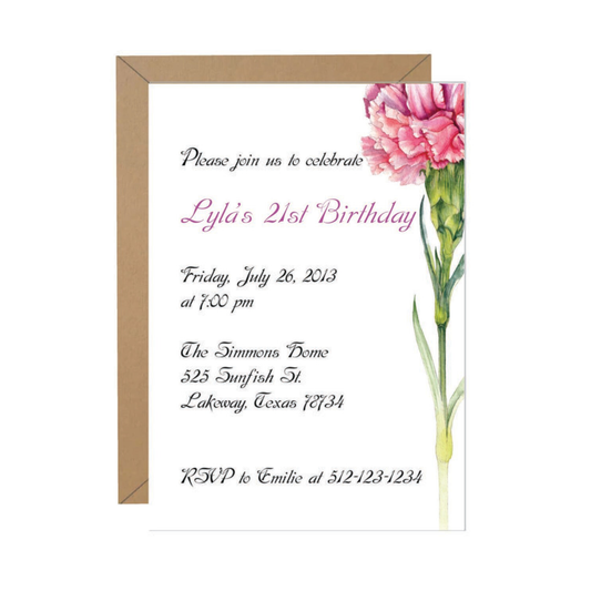Carnation Invitation