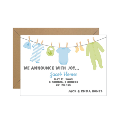 Clothesline Baby Announcement