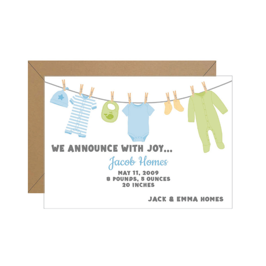 Clothesline Baby Announcement