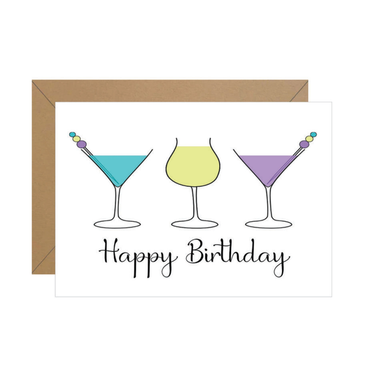Cocktails Birthday Card