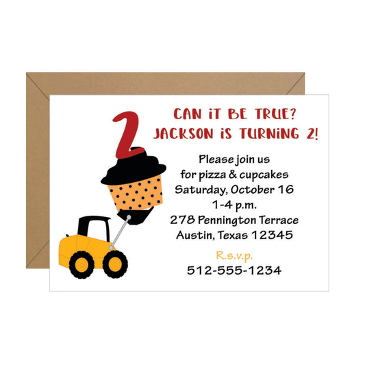 Construction Birthday Invitation